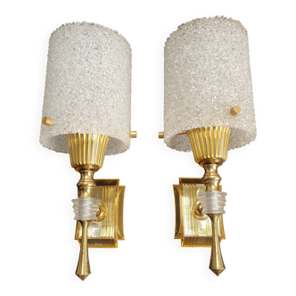 Pair of vintage 1970s perspex wall sconces.