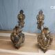 Pair of antique curtain tiebacks in Louis XV style - gilded metal - i