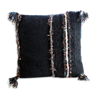 Cushion black wool