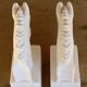 Pair of horse head bookends natural stone