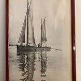 Lot of 3 photographs theme fishing ocean sails