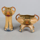 Set vase cup julius dressler ceramic art nouveau austria