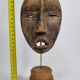 Antique Dan passport mask in carved wood 15 cm, with stand