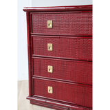 Vintage Dal Vera chest of drawers in bamboo and wicker, 1960