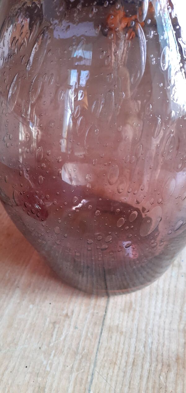 Bouteille verre Biot ventrue ancienne