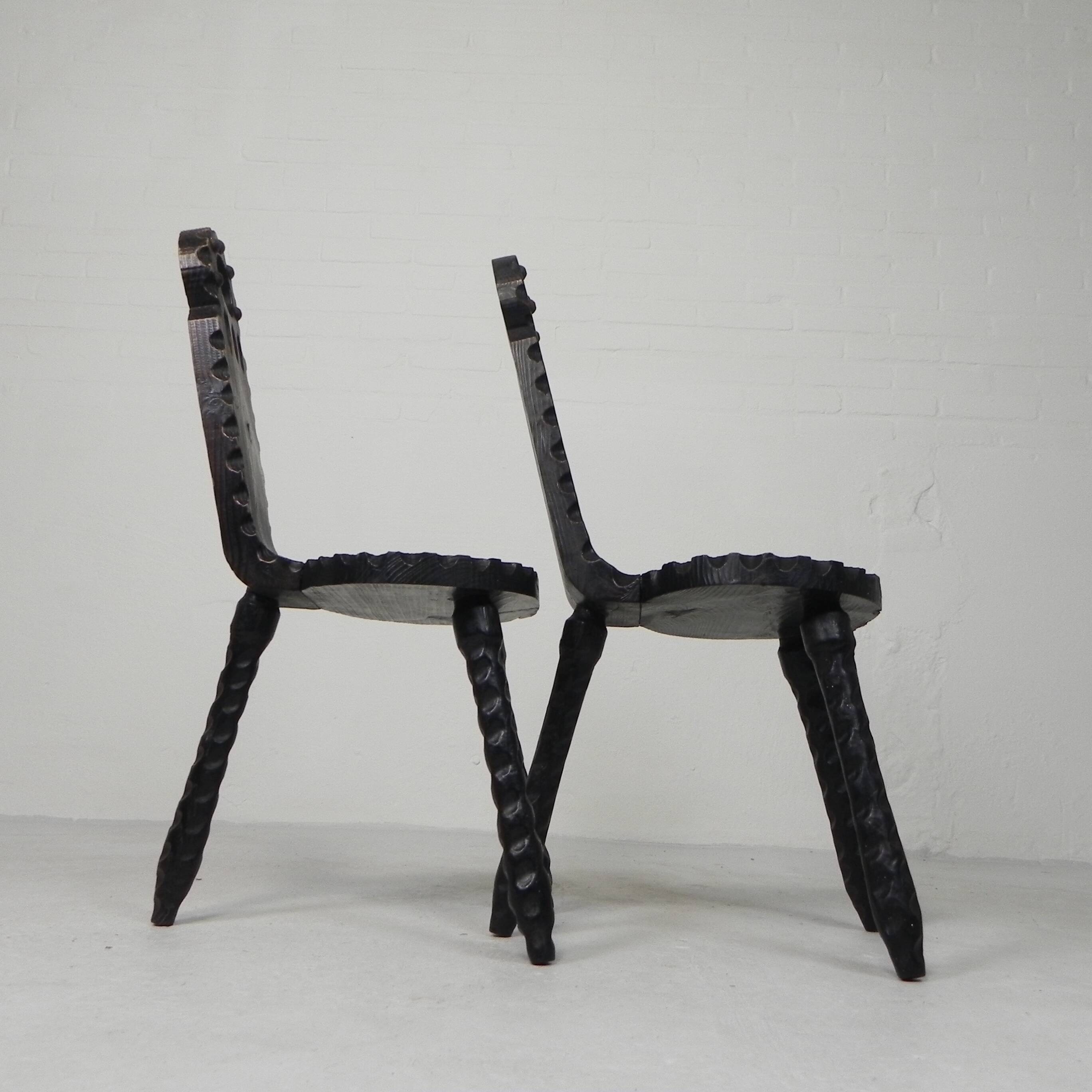 Set of 2 Spanish Brutalist chairs and coffee table, 1960s