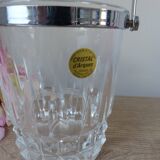 Vintage Cristal d'Arques ice bucket in transparent crystal, bar decoration