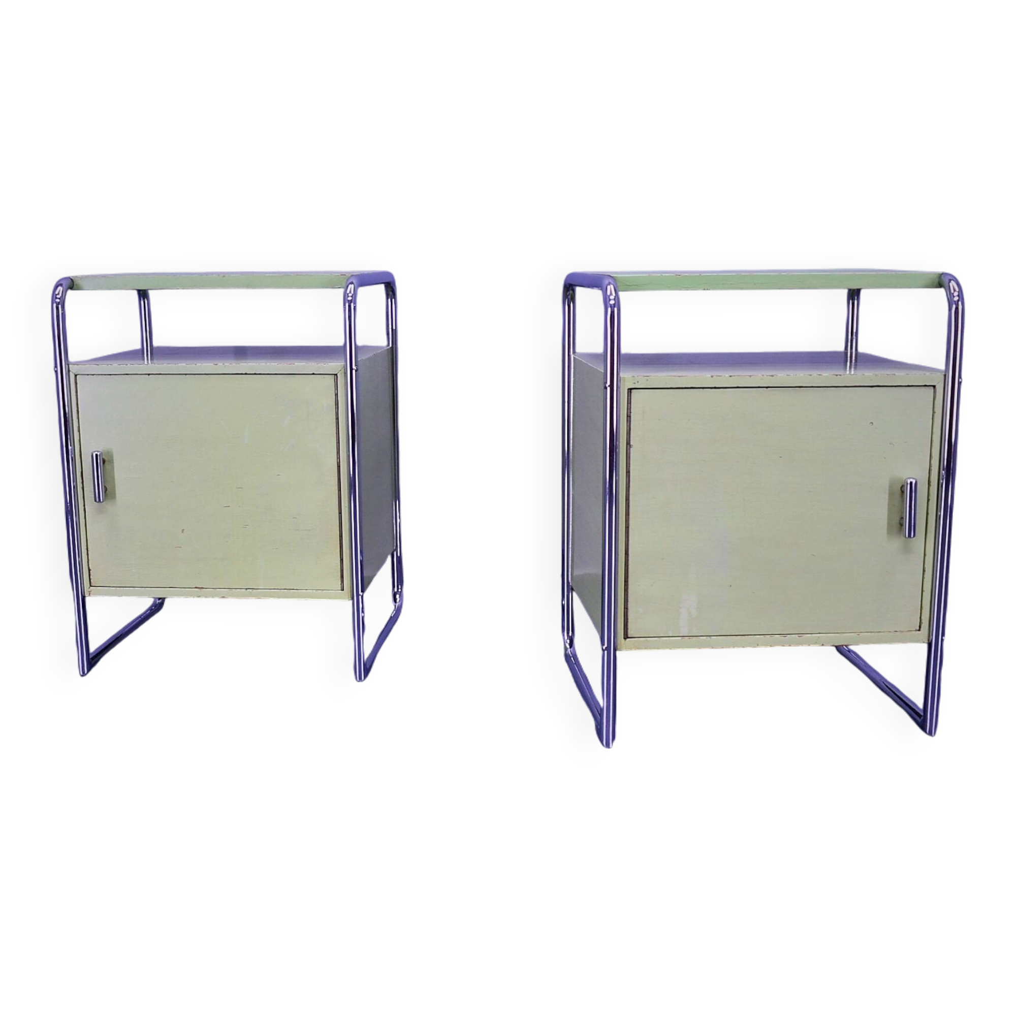 Set of Two Bauhaus Night Stands by Vichr & Co., 1930s