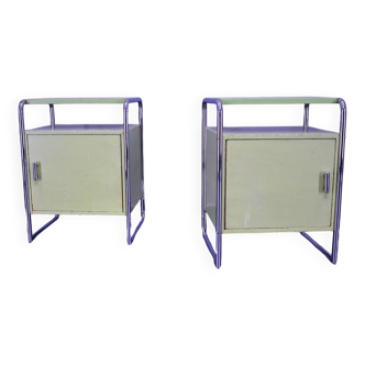 Ensemble de deux tables de chevet Bauhaus par Vichr & Co., années 1930