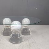 Marble sphere coffee table by Roche Bobois, 1980s