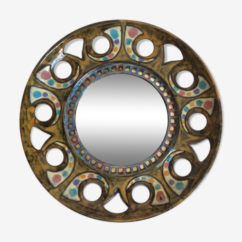 Ceramic mirror from the 1960s 32cm