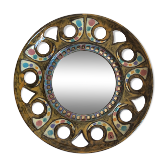 Ceramic mirror from the 1960s 32cm