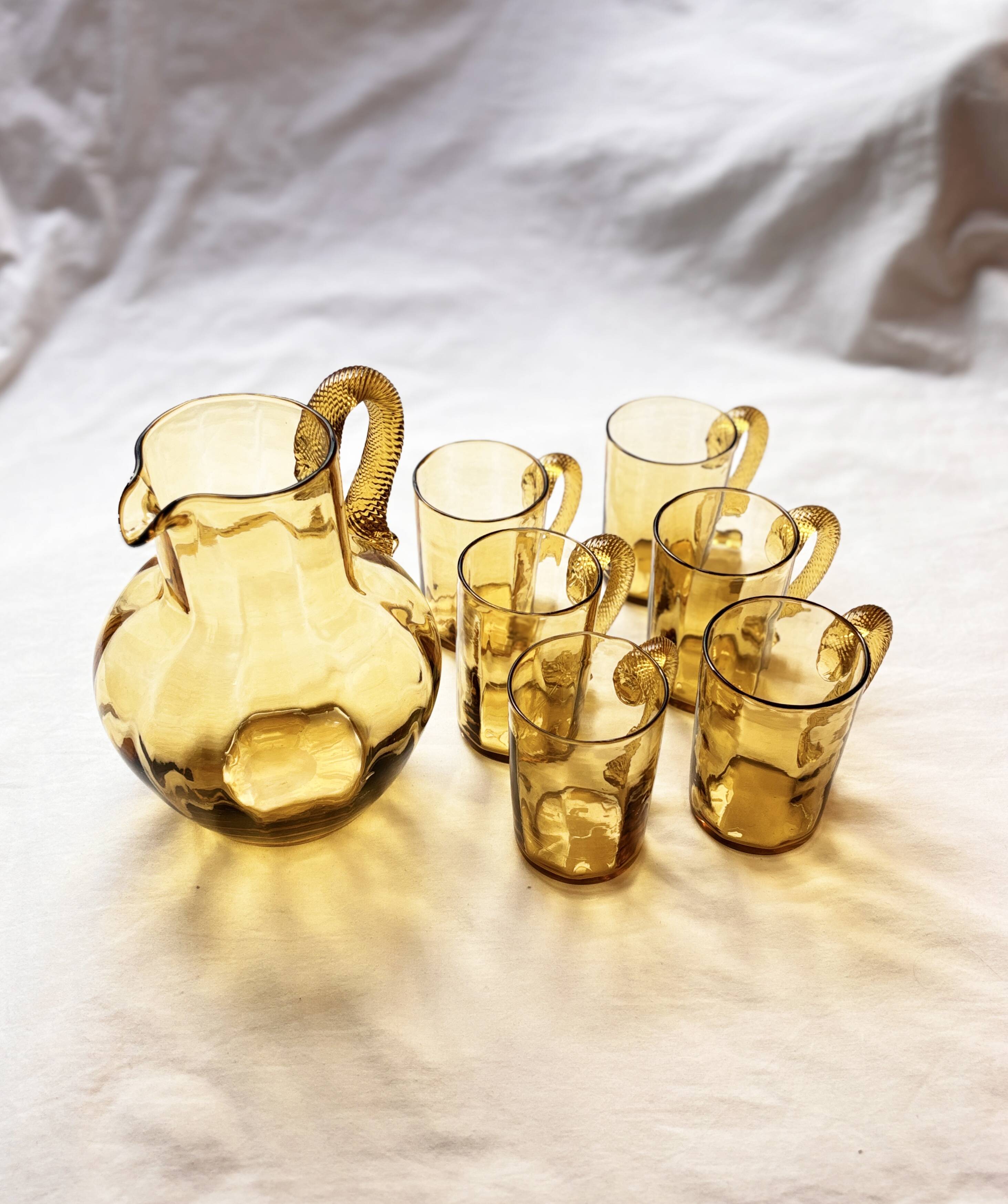 Service à orangeade, 1 cruche et 5 verres