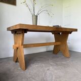 Table, mobilier de montagne en hêtre, 1950