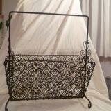 Porte revue en fer forge a la main annees 50's collector vintage