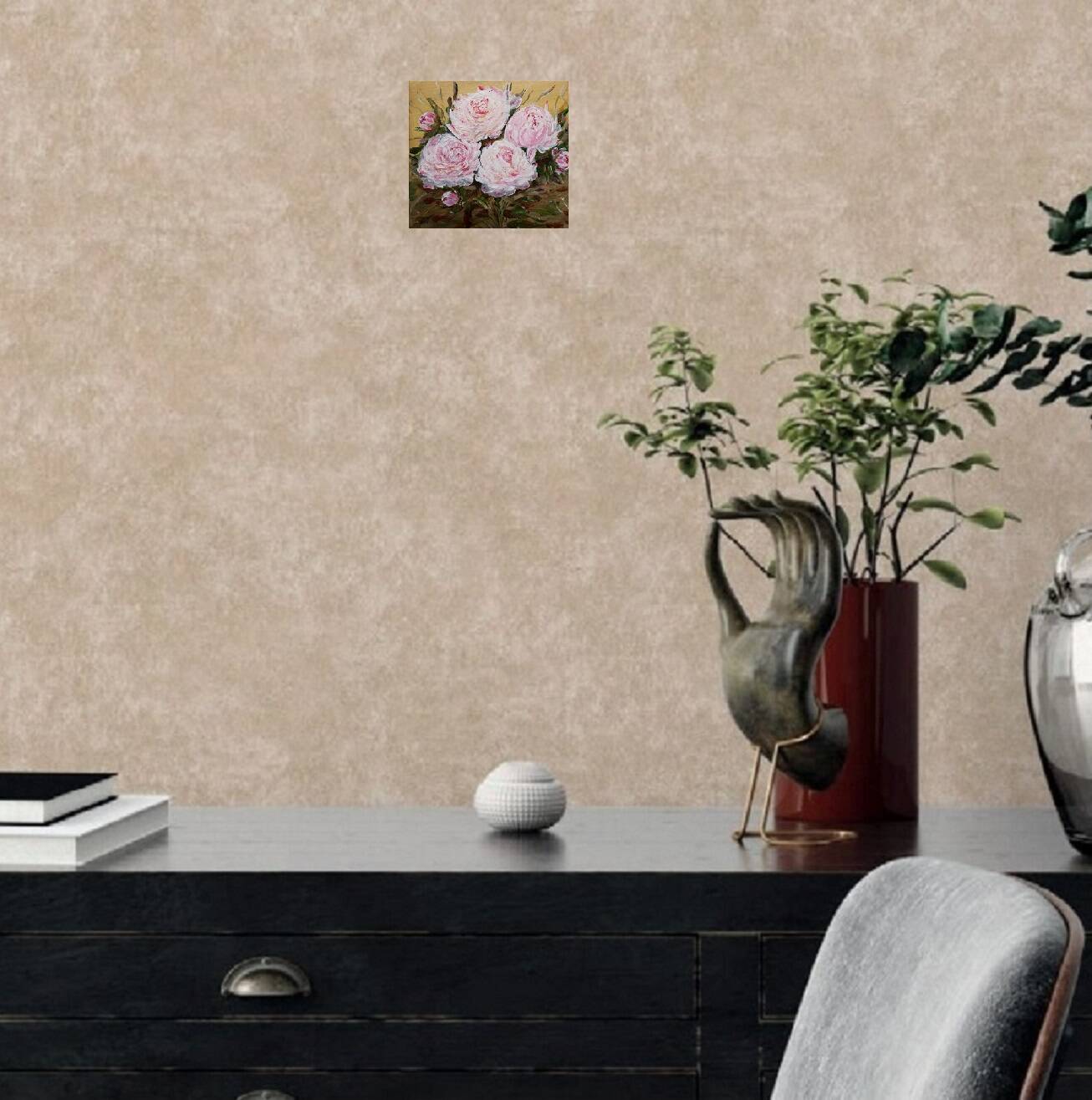 Pink peony paintings