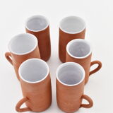 Series of six terracotta cups