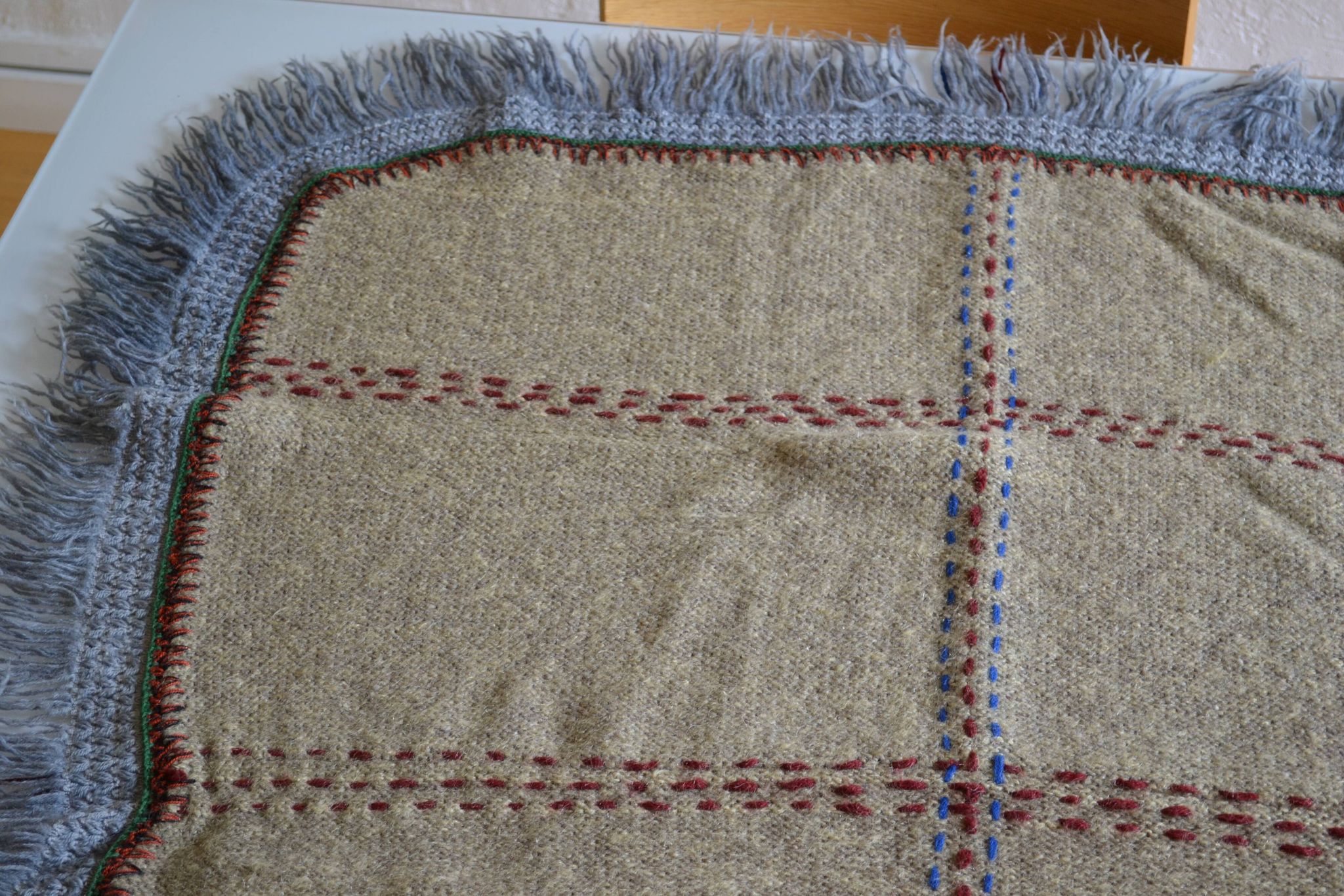 Vintage handmade pure wool blanket blanket