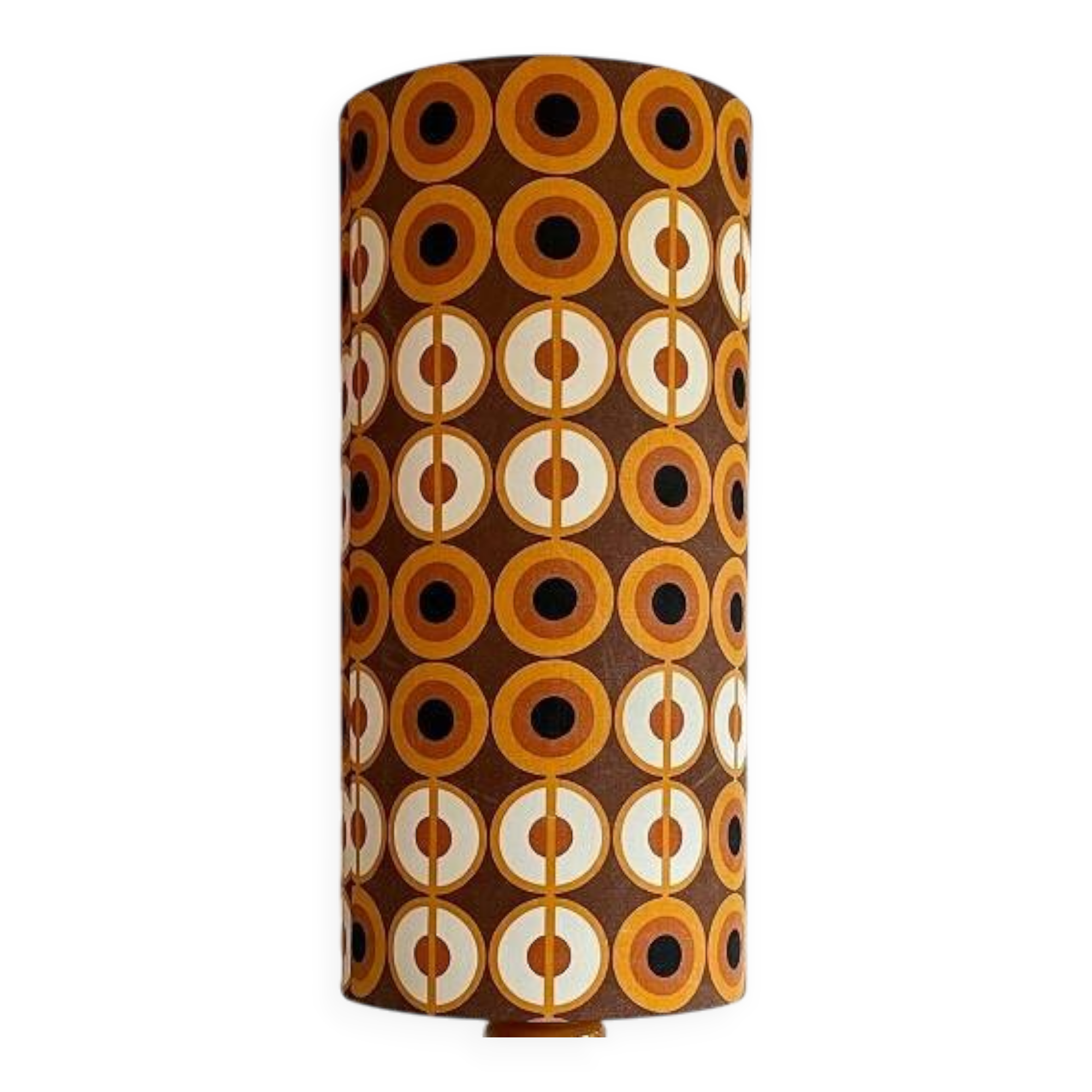Abat-jour Pupille H55 D28 - tissu vintage 70's