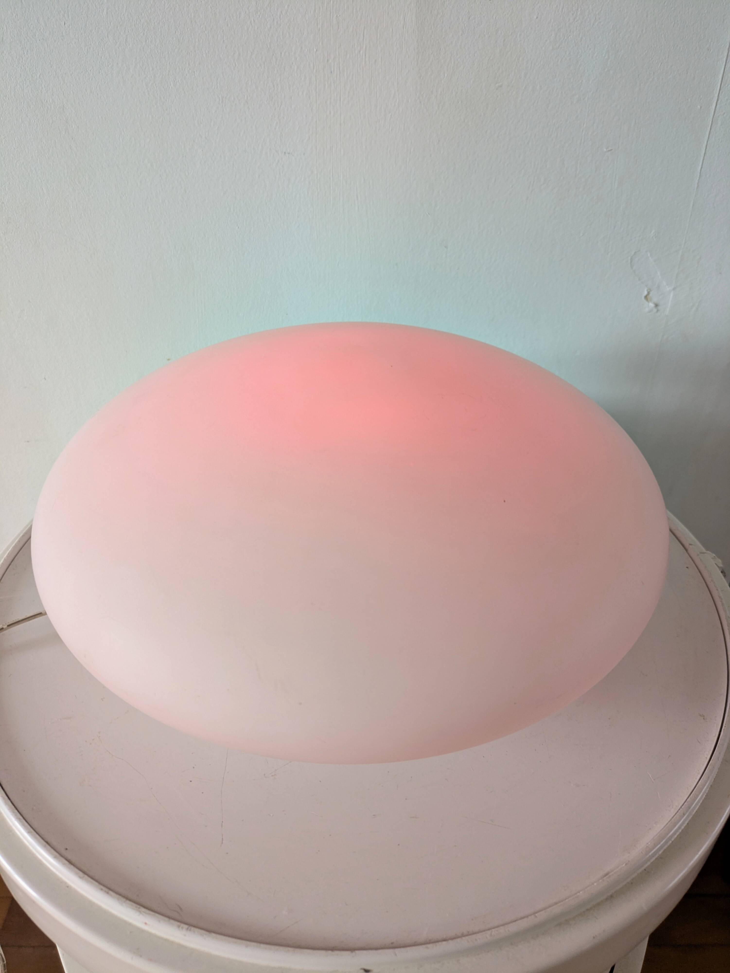 White opaline pebble lamp dlg Joseph André Motte