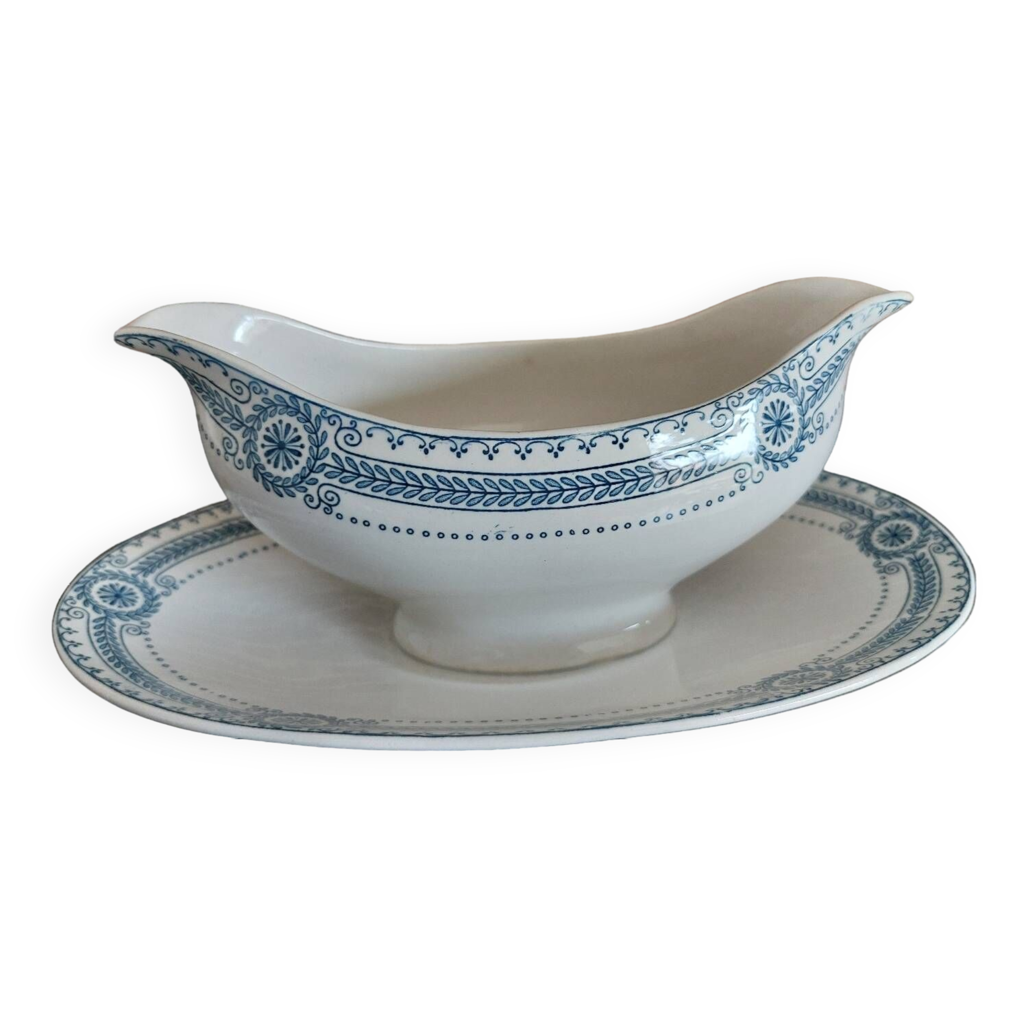 Old gravy boat Terre de fer Sarreguemines