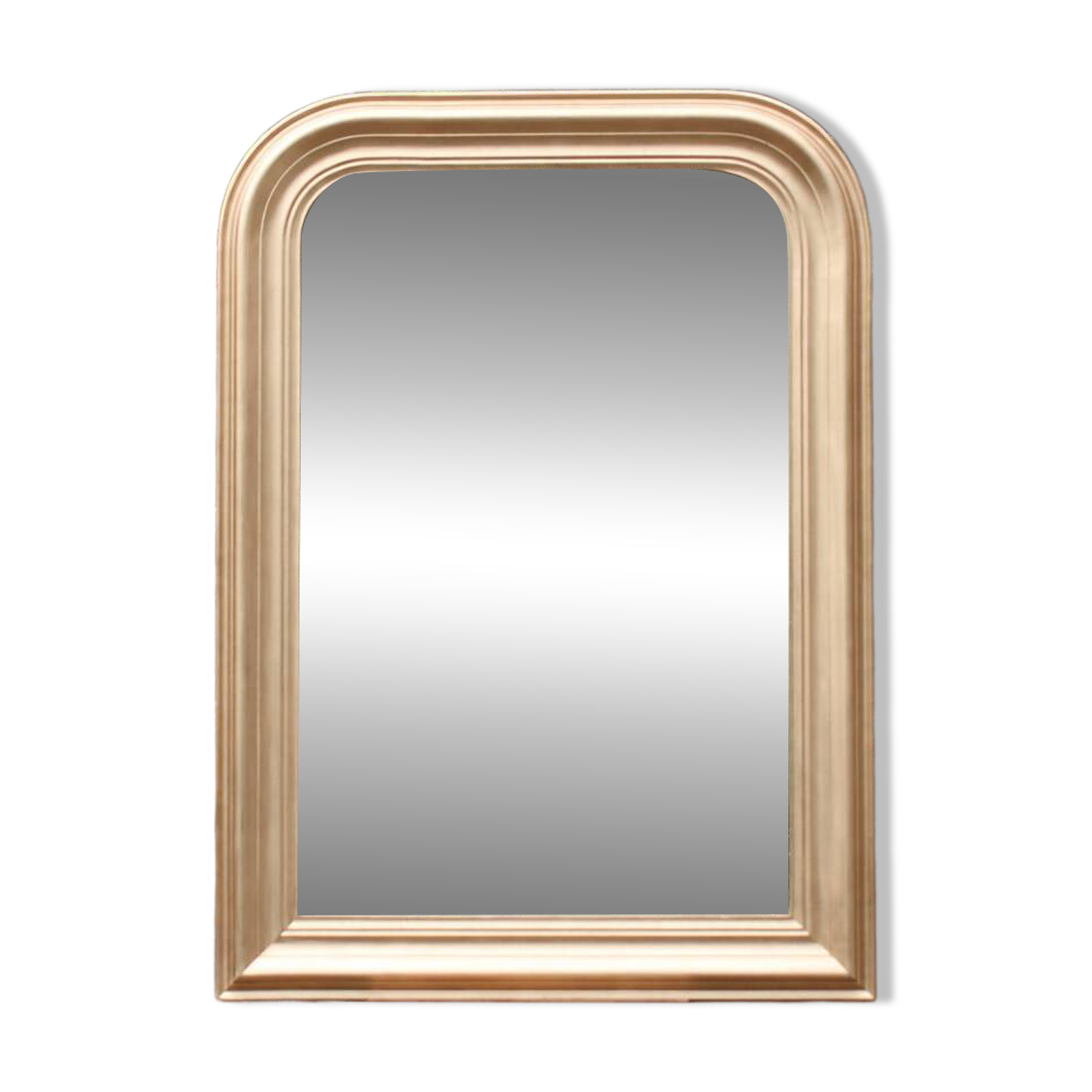 Vintage champagne gold wooden mirror – Louis-Philippe style – 86 × 62 cm