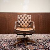 Brown Chesterfield President Chair