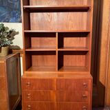Vintage teak bookcase chest of drawers