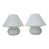 Lampe de table en verre champignon de Limburg Glashütte, années 1970
