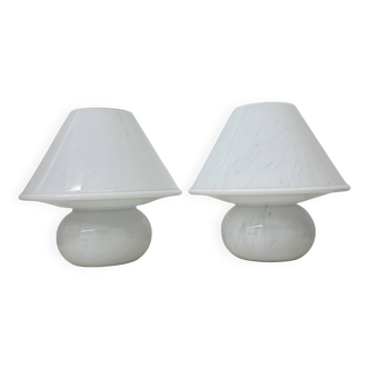 Limburg Glashütte glass table lamp mushroom , 1970’s