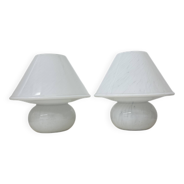 Lampe de table en verre champignon de Limburg Glashütte, années 1970