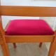 Solid cherry wood chairs and red velvet seat - Set of 4 - Louis Philippe style