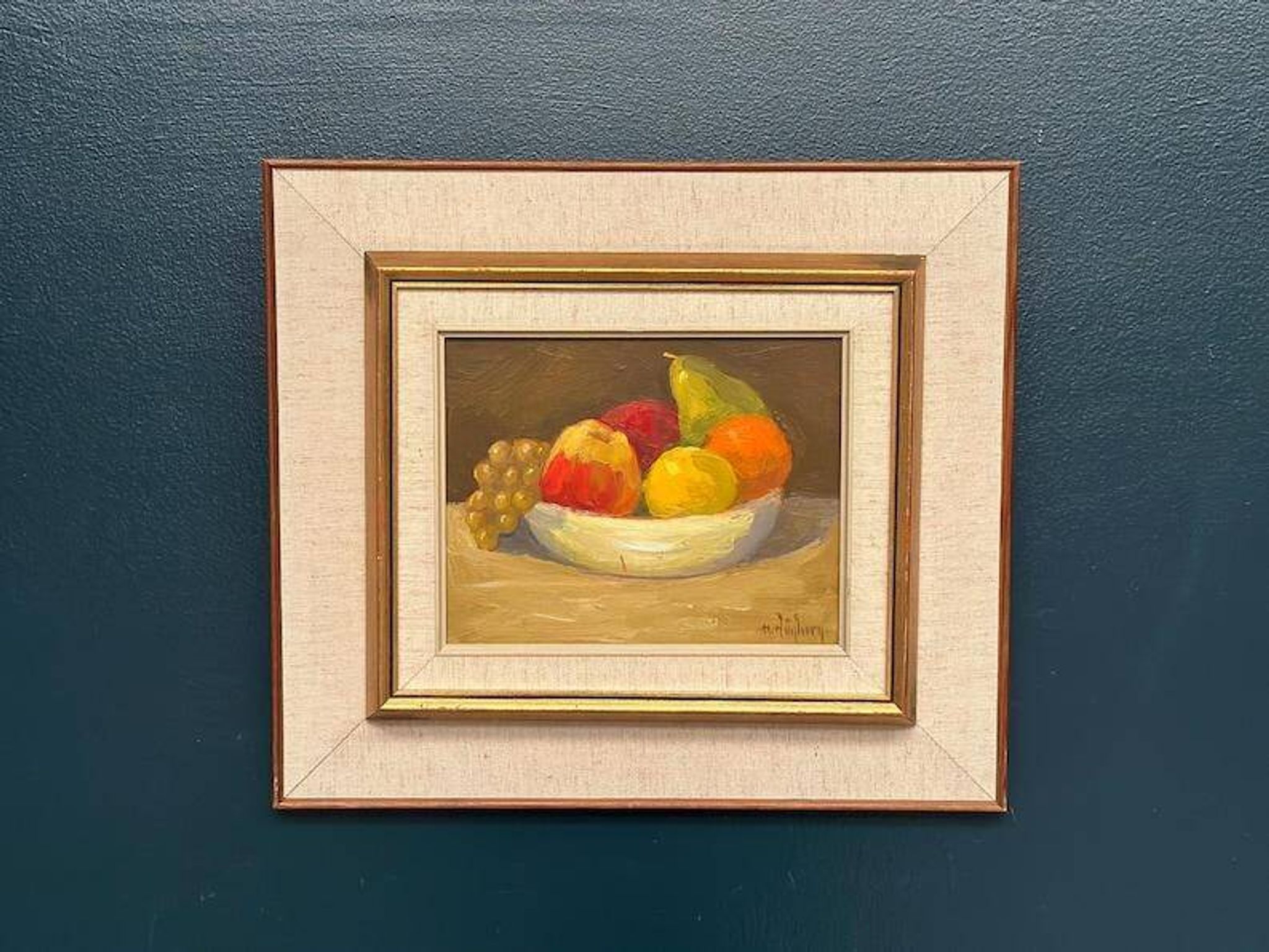 Oil on Panel “Still Life with Fruit” by Hilding Bernhard Högberg Vintage