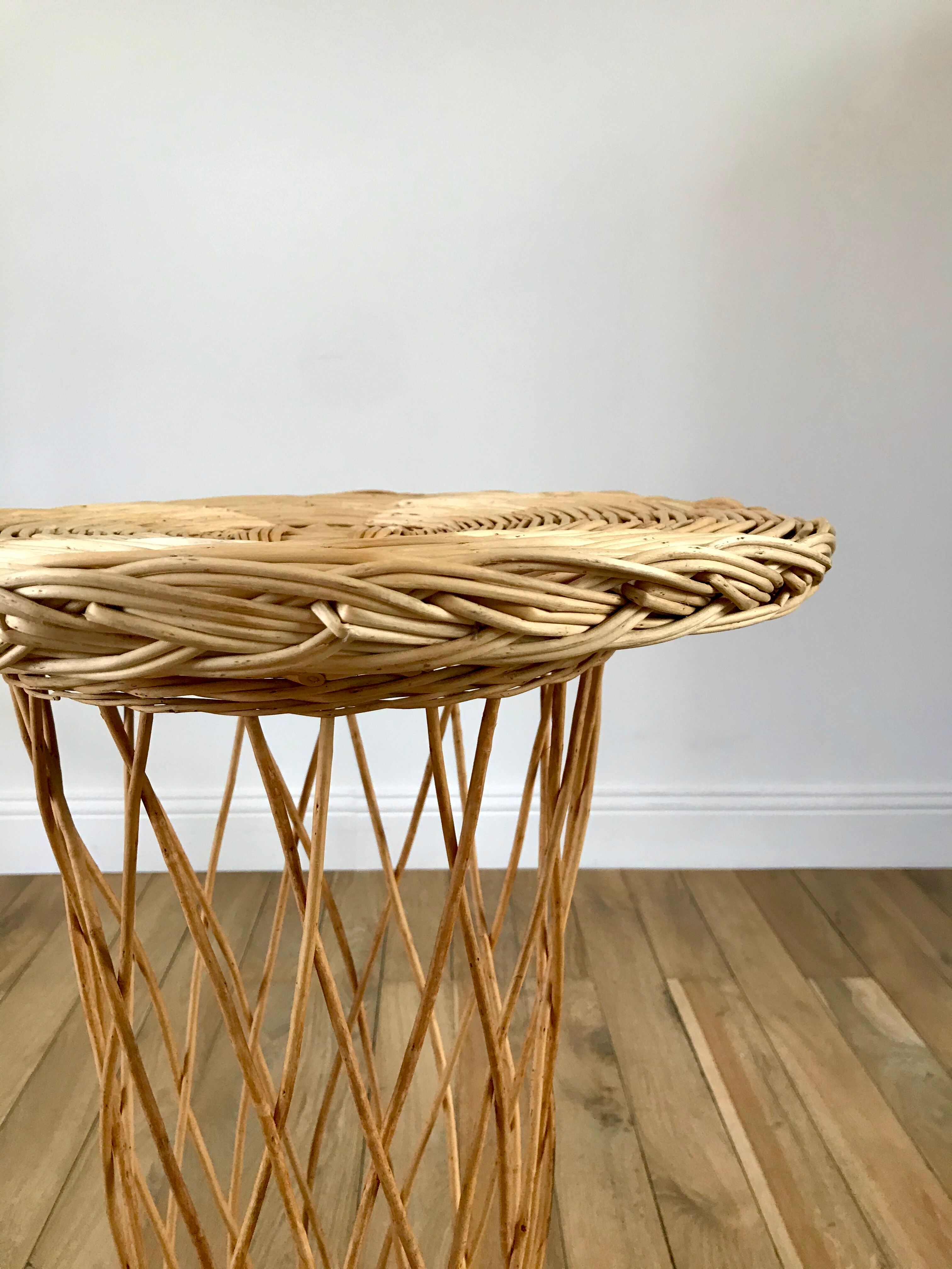 Rattan / bamboo side table 1960s-1970s