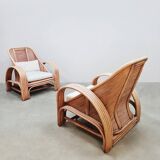 Vintage pink rattan bamboo lounge set ‘Boho-style’