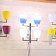 Fontana Arte, Set of 3 4-Light Wall Lamps, Murano Glass, Italy