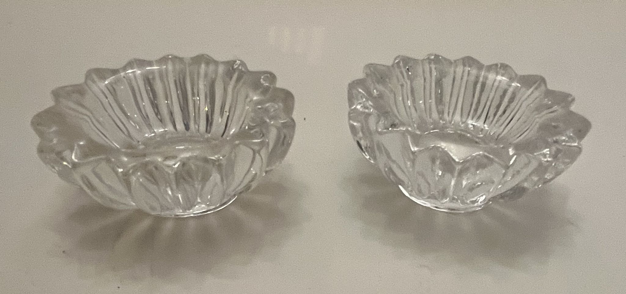 Pair of glass salters