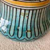 Small butter pot Jobbana Morocco Fez 19th century with centipede and geometric decorations