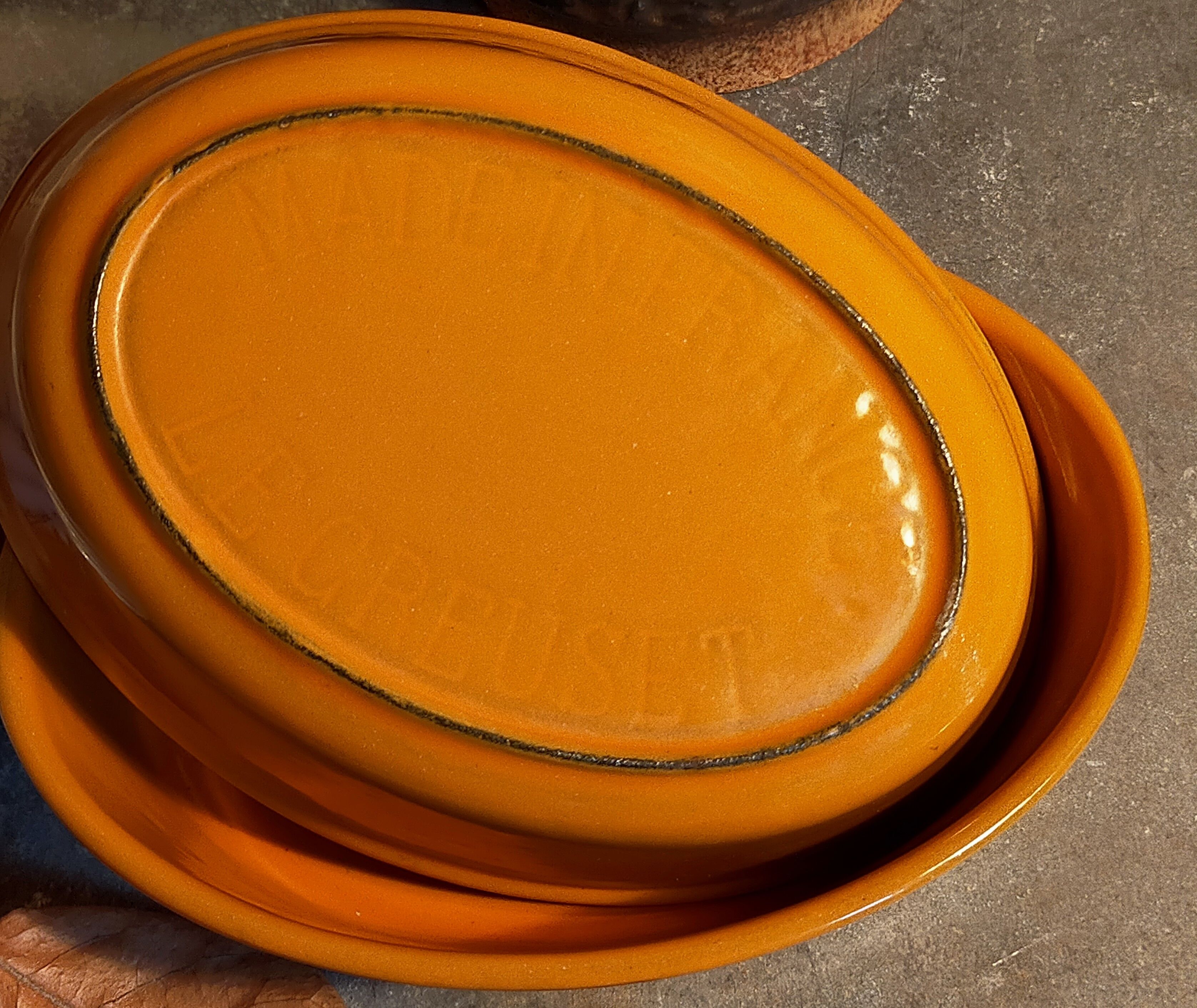 Duo of enamelled cast iron dishes Made in France LE CREUSET vintages