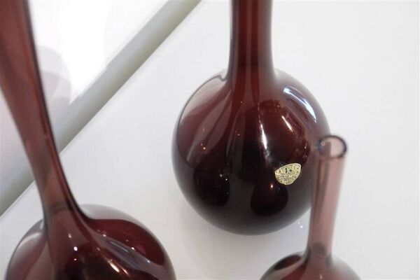 Ensemble de vases scandinave violet 1970