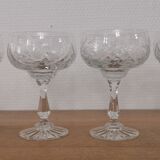 Cut crystal champagne glasses