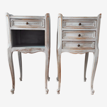 Pair of weathered bedside tables