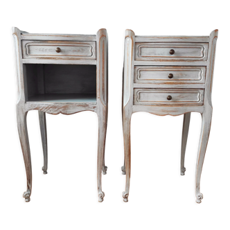 Pair of weathered bedside tables