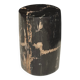Small side table in black petrified wood with stripes and beige bottom H28.