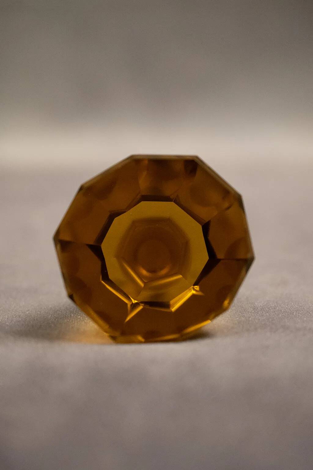 Art Deco Moser liqueur set in frosted orange glass