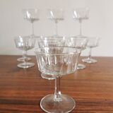 12 vintage champagne glasses