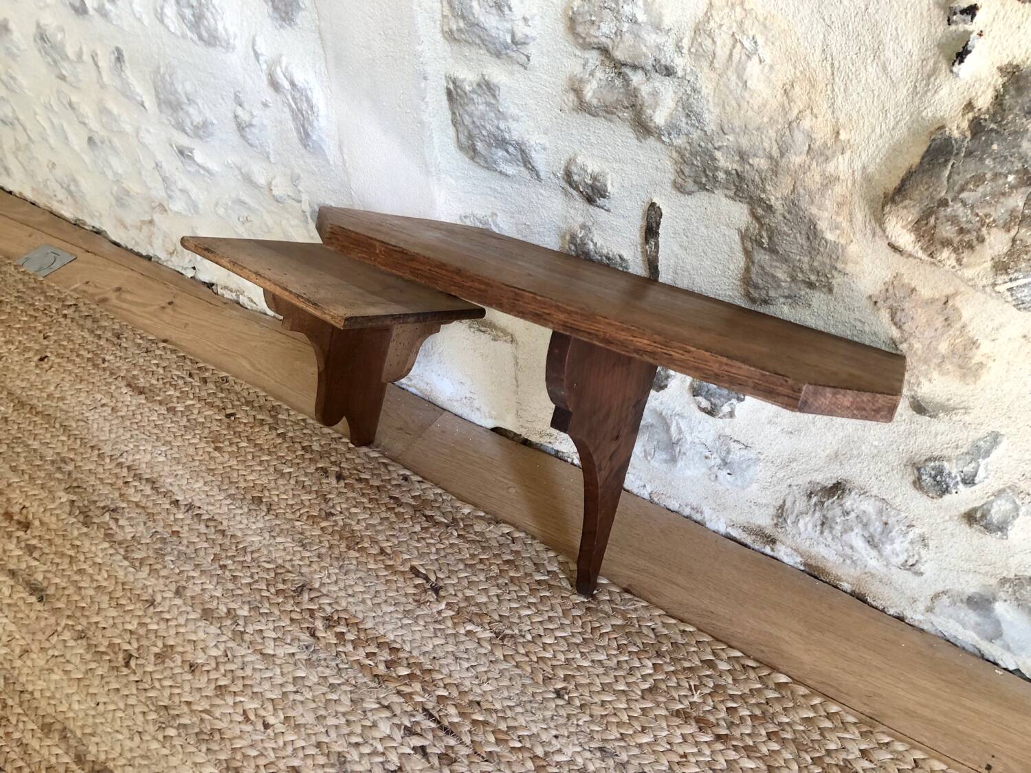 Antique wooden shelves