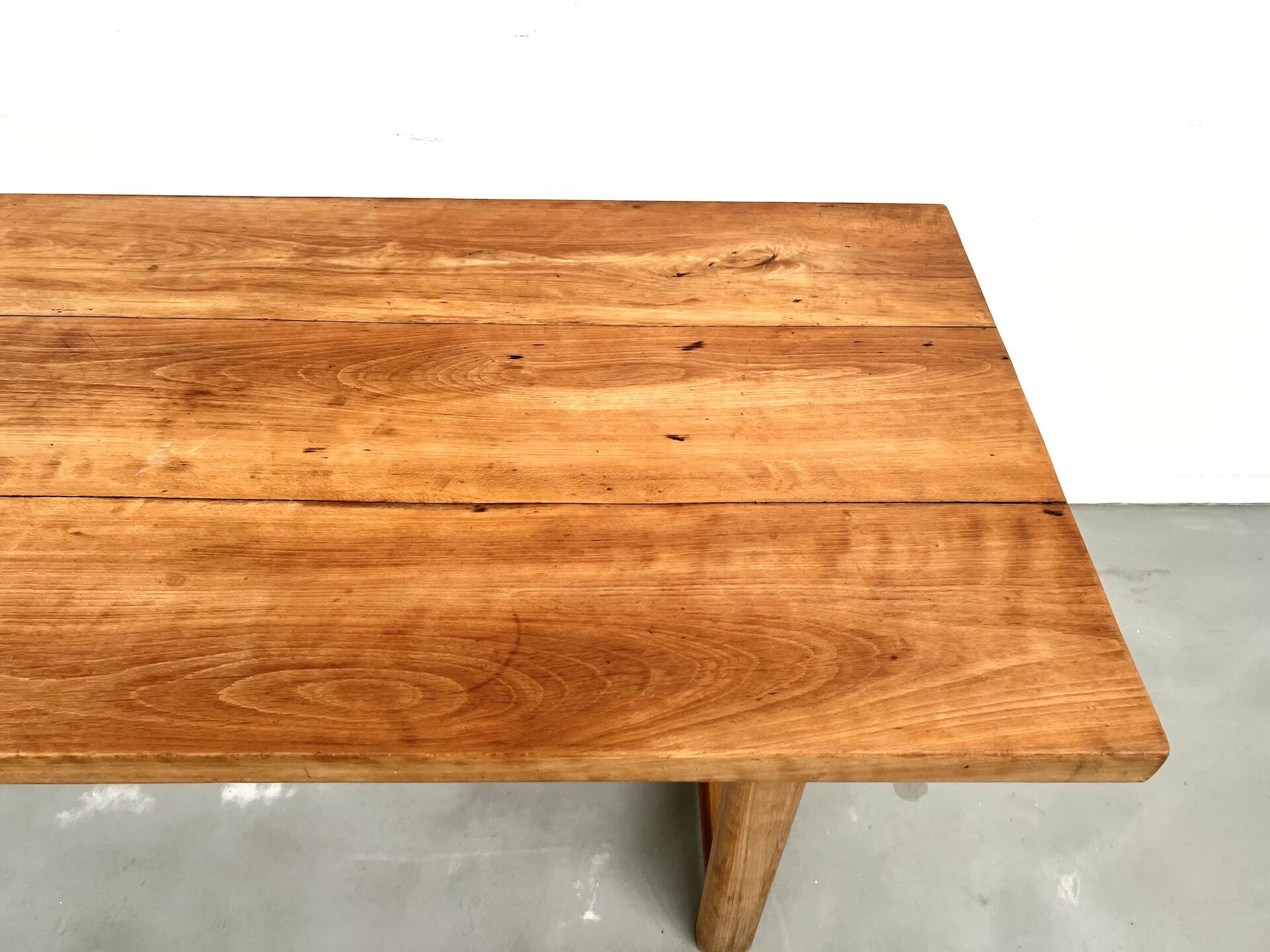 Large brutalist beech farmhouse table