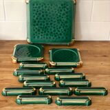 Flat rest, bottle coasters and Art Deco knife holders