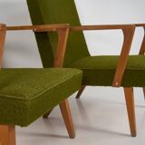 2 fauteuils verts, vers 1950